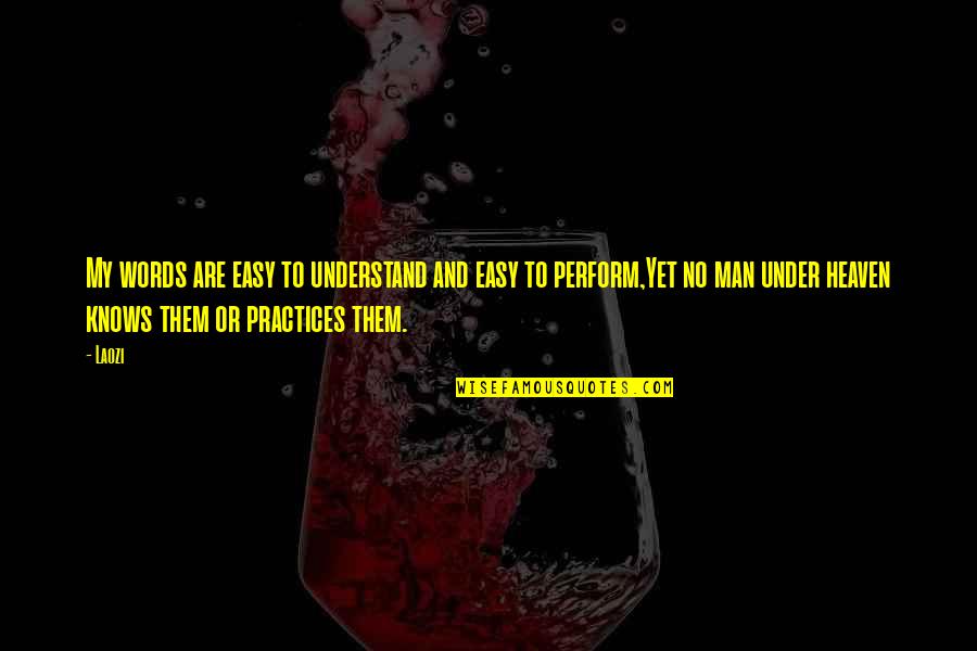 Under Heaven Quotes By Laozi: My words are easy to understand and easy Under Heaven Quotes By Laozi: My words are easy to understand and easy