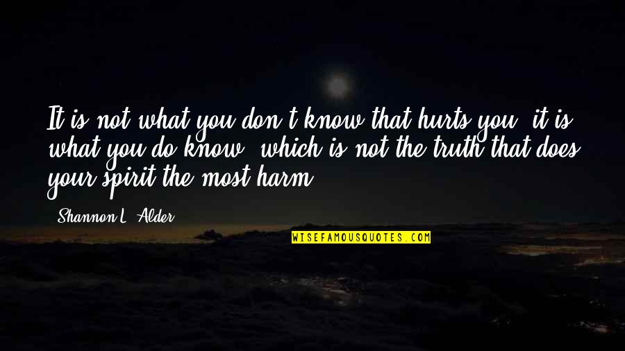 Under The Saya Quotes By Shannon L. Alder: It is not what you don't know that