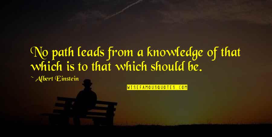 Underachiever Quotes By Albert Einstein: No path leads from a knowledge of that