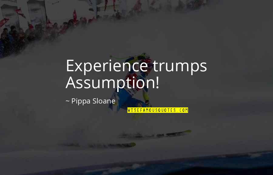 Underappreciation Quotes By Pippa Sloane: Experience trumps Assumption!