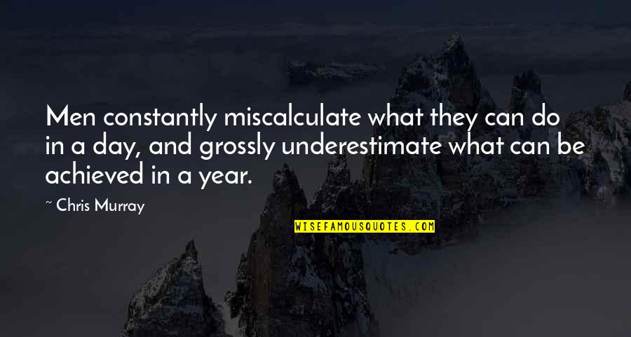 Underestimate Quotes By Chris Murray: Men constantly miscalculate what they can do in