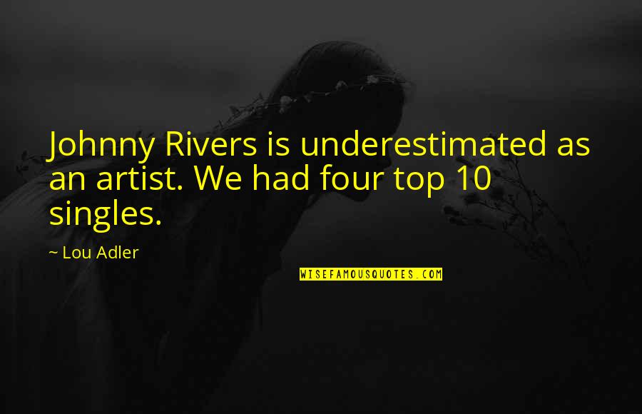 Underestimated Quotes By Lou Adler: Johnny Rivers is underestimated as an artist. We
