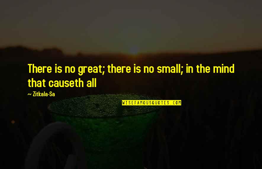 Underfed Betta Quotes By Zitkala-Sa: There is no great; there is no small;