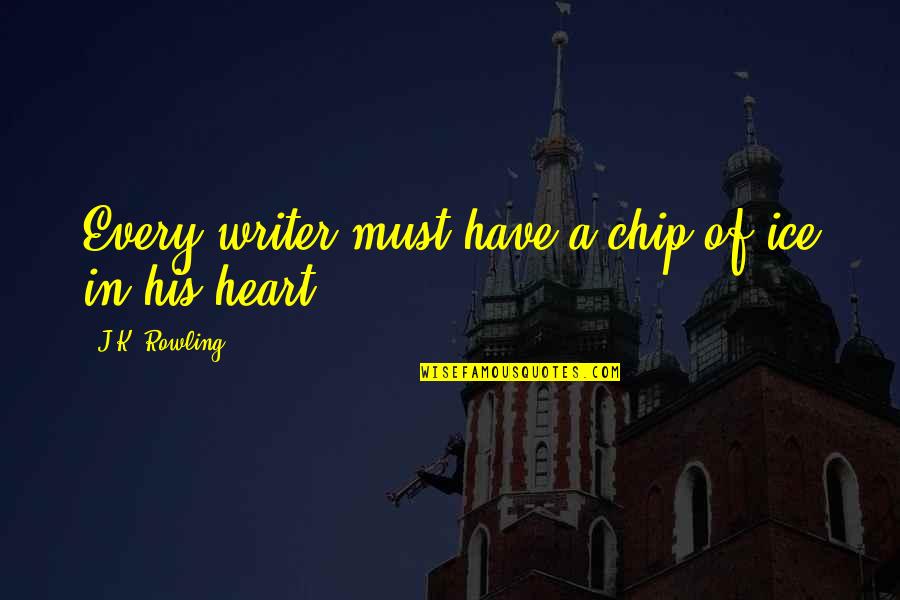 Underfeeding Kitten Quotes By J.K. Rowling: Every writer must have a chip of ice Underfeeding Kitten Quotes By J.K. Rowling: Every writer must have a chip of ice