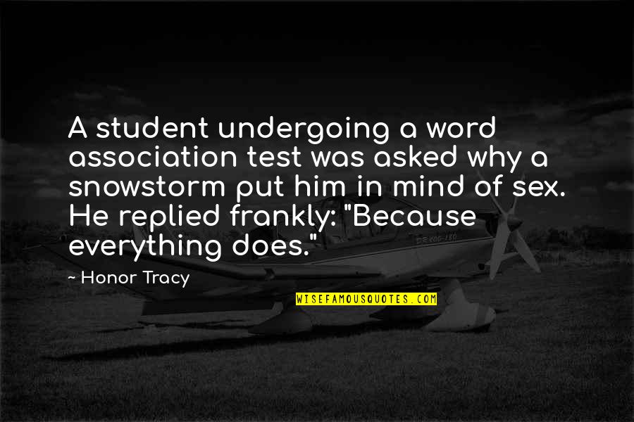 Undergoing Quotes By Honor Tracy: A student undergoing a word association test was