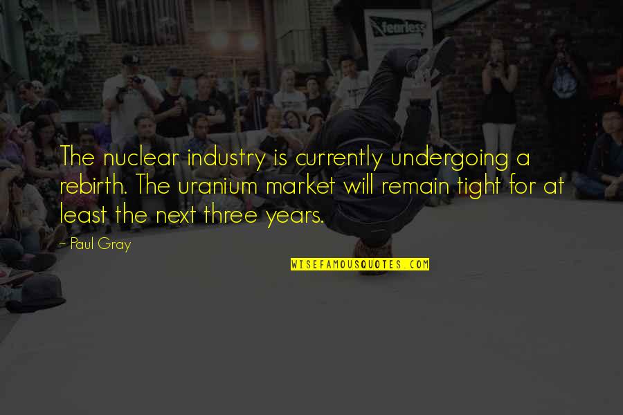 Undergoing Quotes By Paul Gray: The nuclear industry is currently undergoing a rebirth.