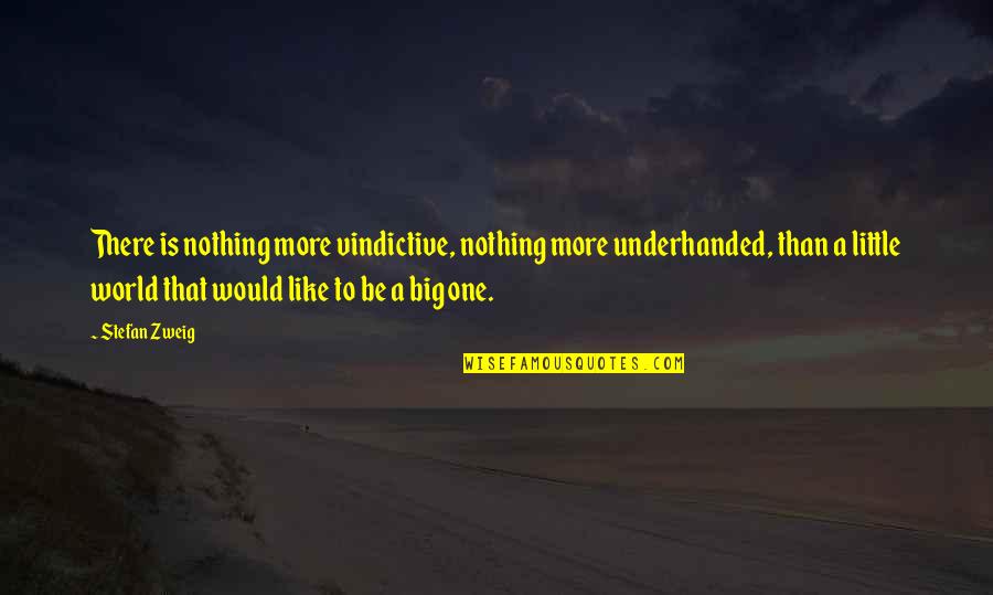 Underhanded Quotes By Stefan Zweig: There is nothing more vindictive, nothing more underhanded,