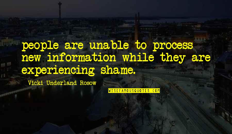 Underland Quotes By Vicki Underland-Rosow: people are unable to process new information while