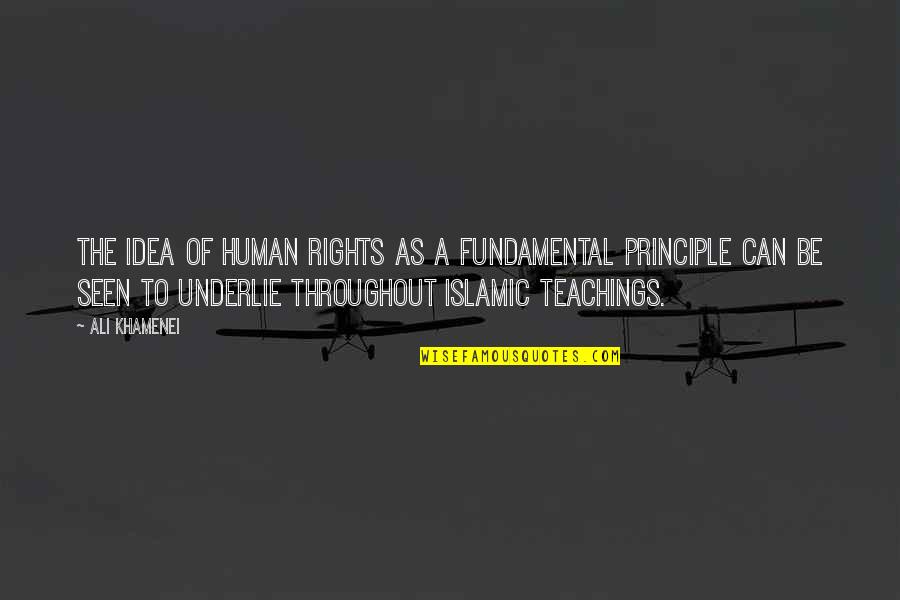 Underlie Quotes By Ali Khamenei: The idea of human rights as a fundamental