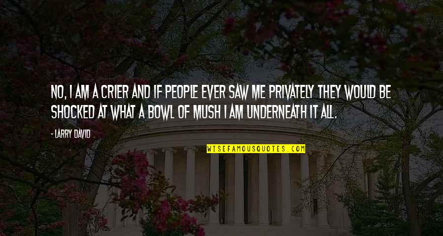 Underneath Quotes By Larry David: No, I am a crier and if people