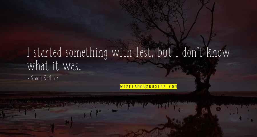 Underpanties For Men Quotes By Stacy Keibler: I started something with Test, but I don't Underpanties For Men Quotes By Stacy Keibler: I started something with Test, but I don't