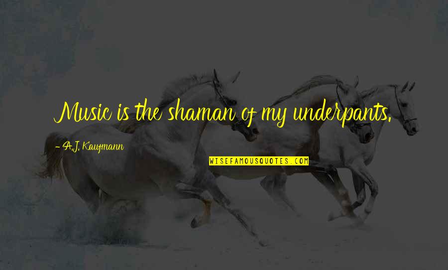 Underpants Quotes By A.J. Kaufmann: Music is the shaman of my underpants.