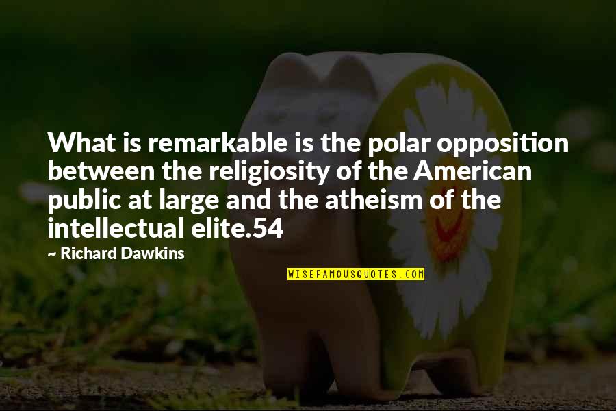 Underran Quotes By Richard Dawkins: What is remarkable is the polar opposition between Underran Quotes By Richard Dawkins: What is remarkable is the polar opposition between