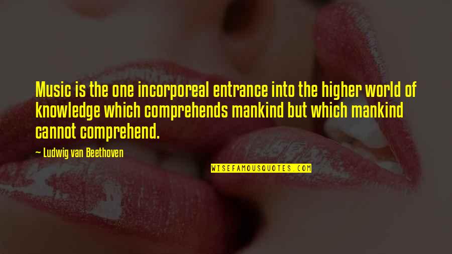 Underrate Me Quotes By Ludwig Van Beethoven: Music is the one incorporeal entrance into the