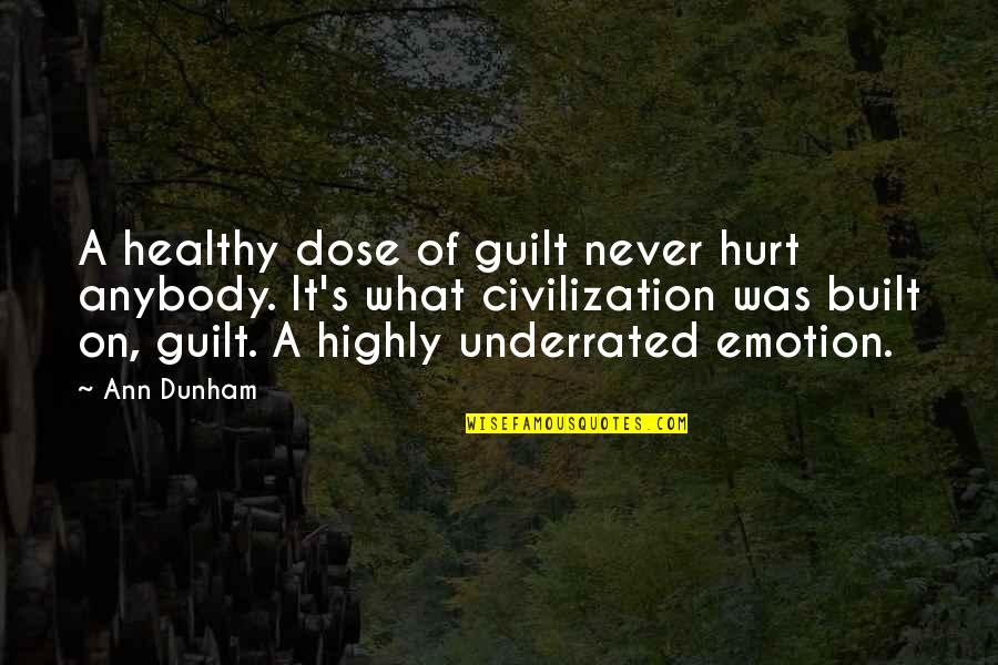 Underrated Quotes By Ann Dunham: A healthy dose of guilt never hurt anybody.