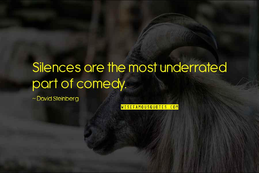 Underrated Quotes By David Steinberg: Silences are the most underrated part of comedy.