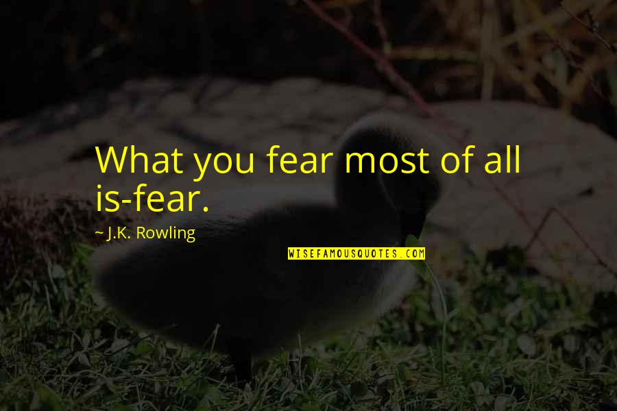 Underselling Quotes By J.K. Rowling: What you fear most of all is-fear.