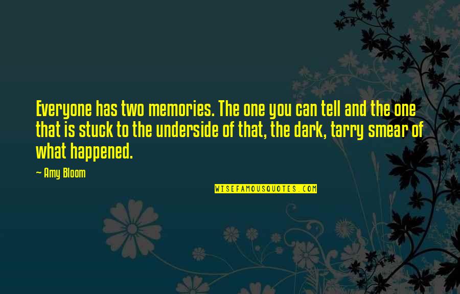 Underside Quotes By Amy Bloom: Everyone has two memories. The one you can