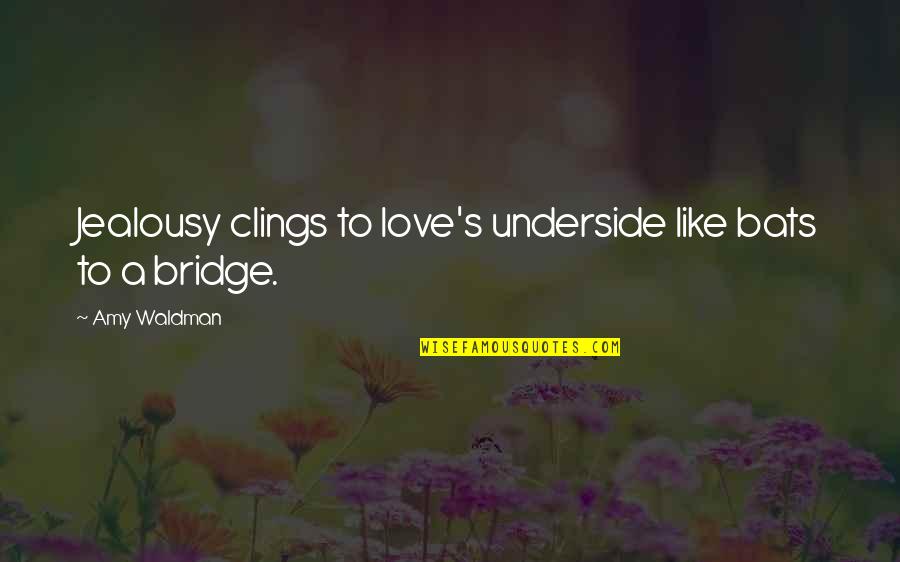 Underside Quotes By Amy Waldman: Jealousy clings to love's underside like bats to