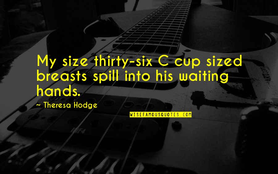 Undersound Quotes By Theresa Hodge: My size thirty-six C cup sized breasts spill