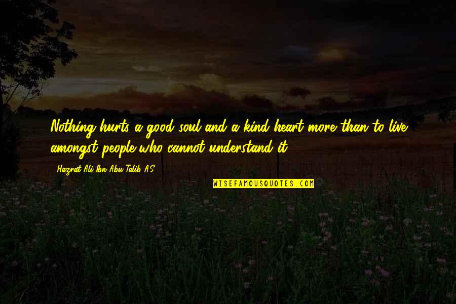 Understand My Pain Quotes By Hazrat Ali Ibn Abu-Talib A.S: Nothing hurts a good soul and a kind
