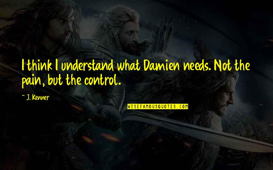Understand My Pain Quotes By J. Kenner: I think I understand what Damien needs. Not