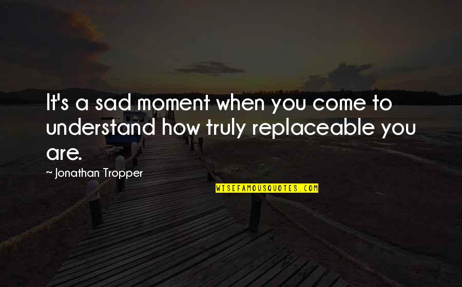 Understand Sad Quotes By Jonathan Tropper: It's a sad moment when you come to Understand Sad Quotes By Jonathan Tropper: It's a sad moment when you come to
