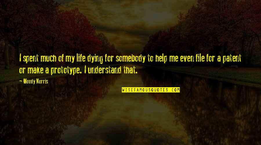 Understand That's Me Quotes By Woody Norris: I spent much of my life dying for