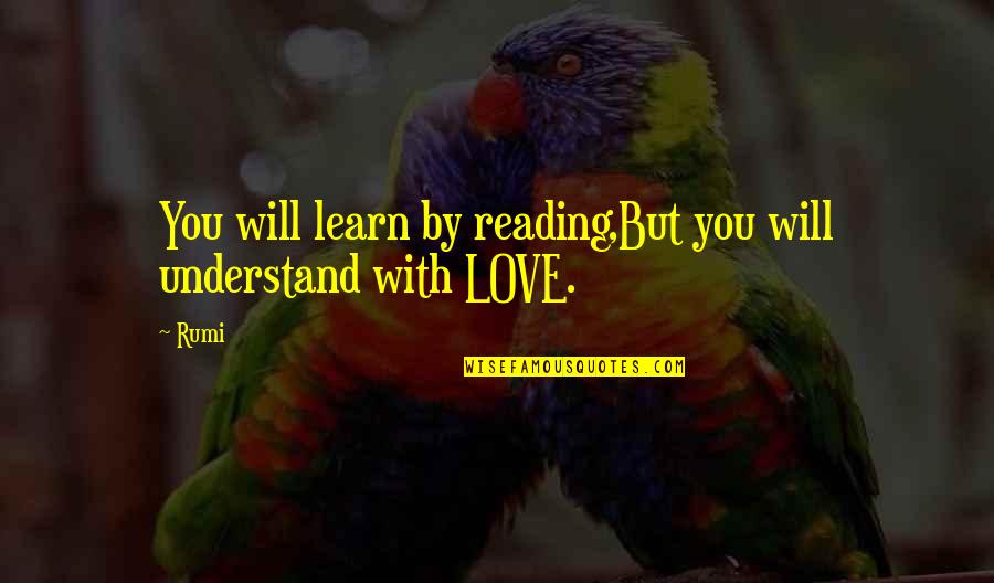 Understand With Love Quotes By Rumi: You will learn by reading,But you will understand