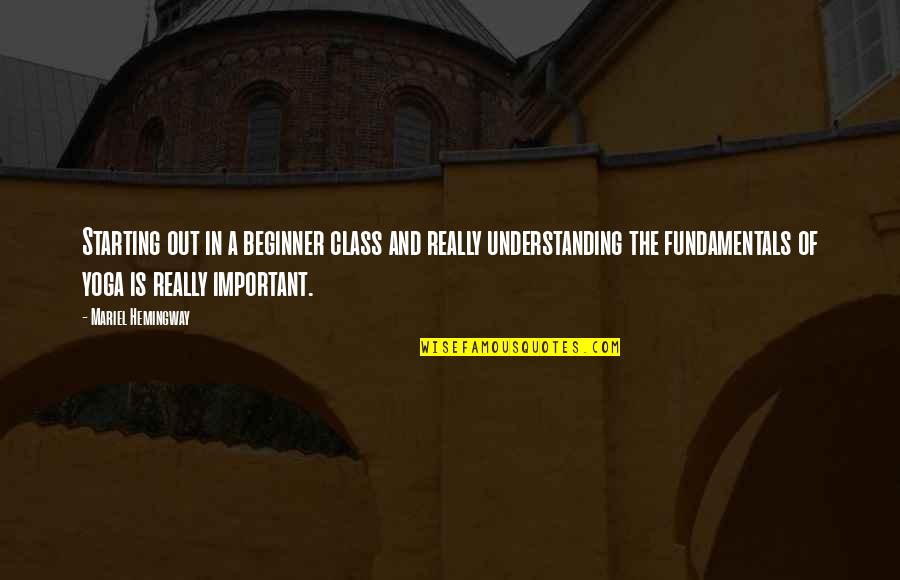 Understanding And Quotes By Mariel Hemingway: Starting out in a beginner class and really