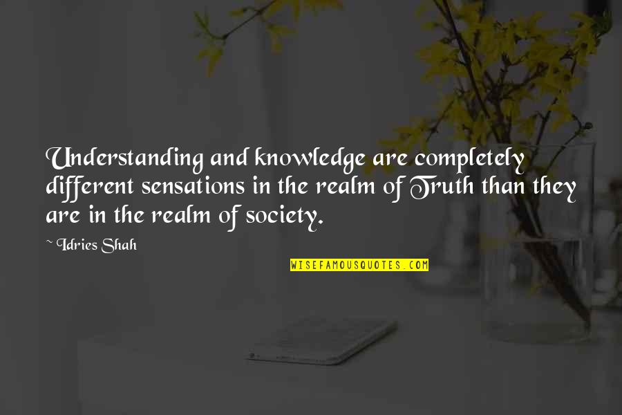 Understanding And Wisdom Quotes By Idries Shah: Understanding and knowledge are completely different sensations in