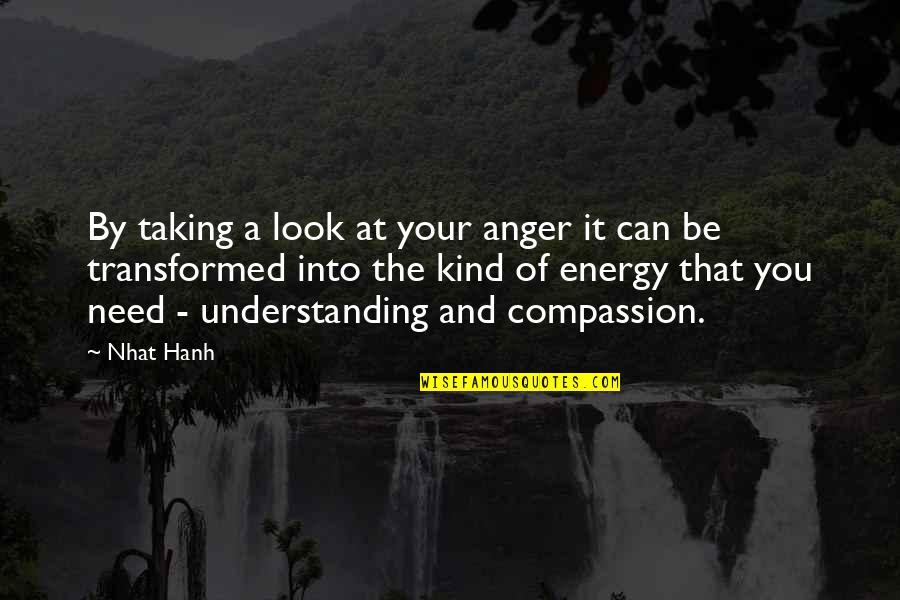 Understanding Compassion Quotes By Nhat Hanh: By taking a look at your anger it