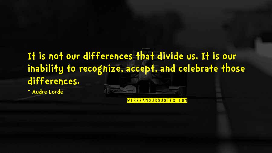 Understanding Differences Quotes By Audre Lorde: It is not our differences that divide us.