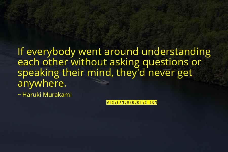 Understanding Each Other Quotes By Haruki Murakami: If everybody went around understanding each other without