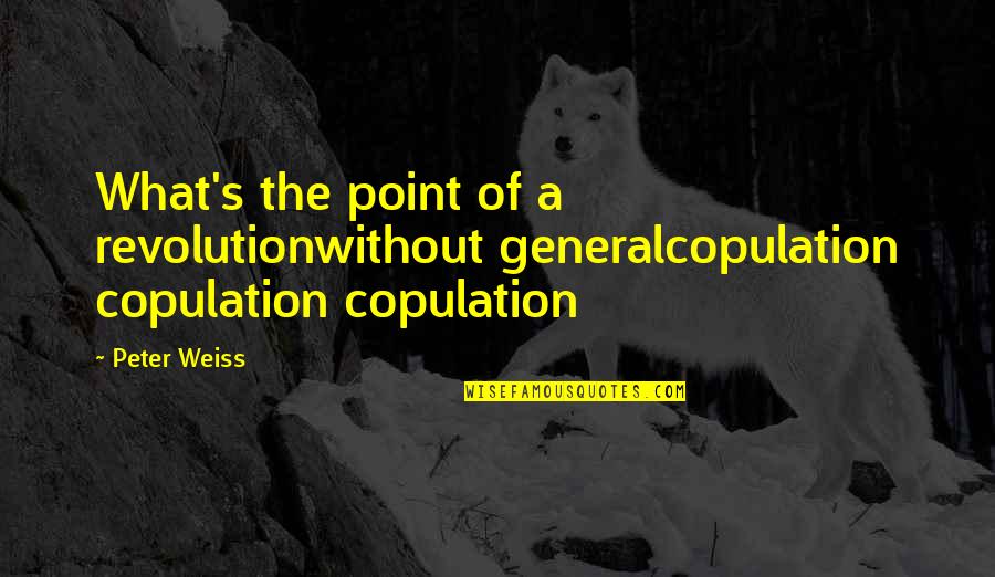 Understanding Freedom Quotes By Peter Weiss: What's the point of a revolutionwithout generalcopulation copulation