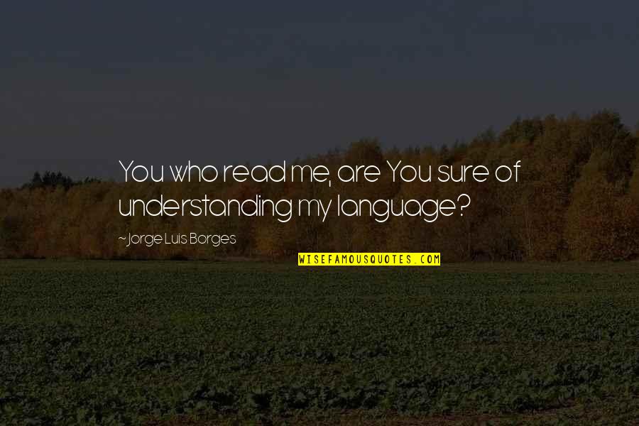 Understanding Language Quotes By Jorge Luis Borges: You who read me, are You sure of Understanding Language Quotes By Jorge Luis Borges: You who read me, are You sure of