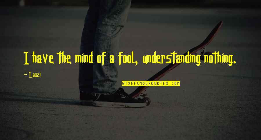 Understanding Mind Quotes By Laozi: I have the mind of a fool, understanding