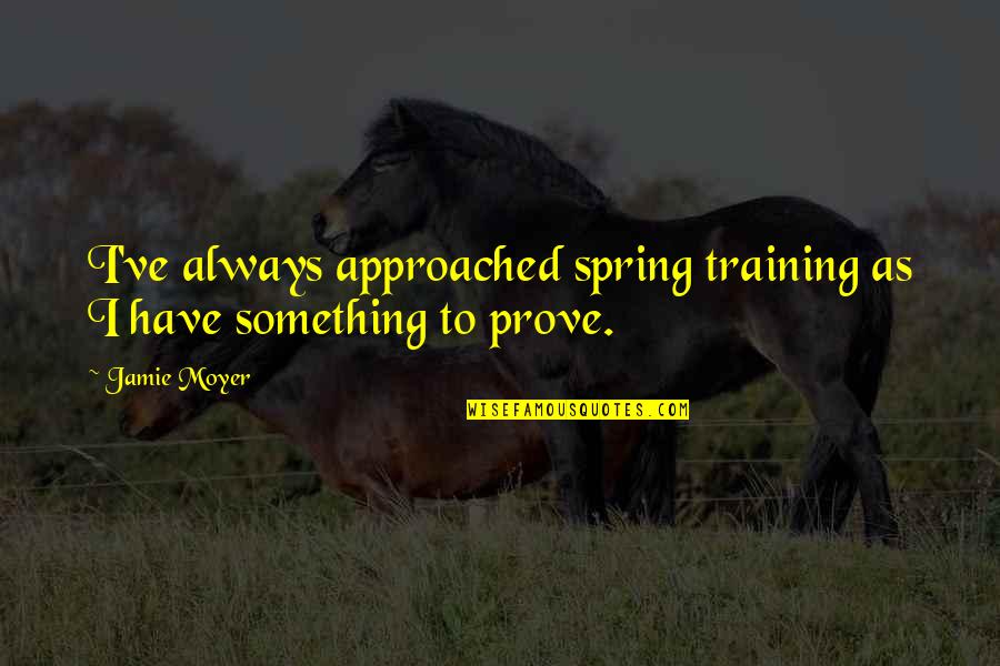 Understanding Stress Quotes By Jamie Moyer: I've always approached spring training as I have
