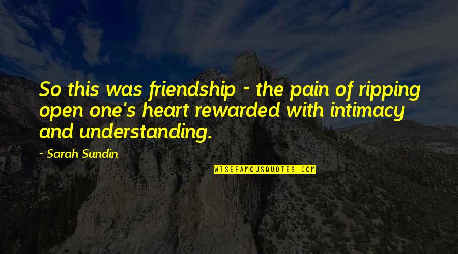 Understanding The Pain Quotes By Sarah Sundin: So this was friendship - the pain of