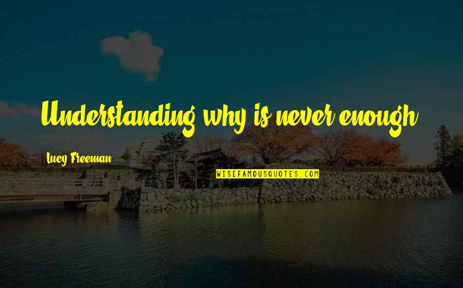 Understanding The Why Quotes By Lucy Freeman: Understanding why is never enough.