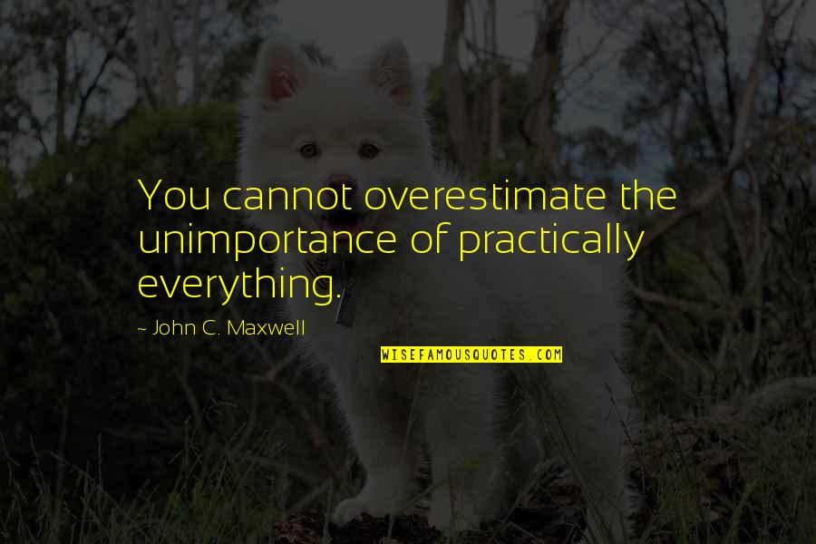 Understood Betsy Quotes By John C. Maxwell: You cannot overestimate the unimportance of practically everything.