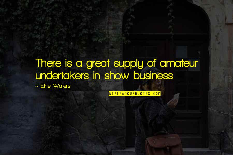 Undertakers Quotes By Ethel Waters: There is a great supply of amateur undertakers