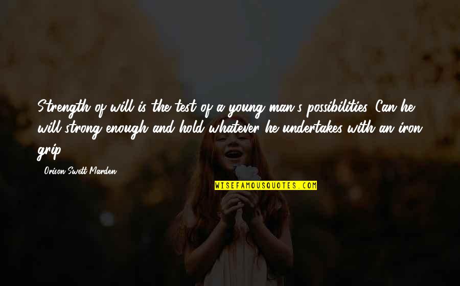 Undertakes Quotes By Orison Swett Marden: Strength of will is the test of a Undertakes Quotes By Orison Swett Marden: Strength of will is the test of a