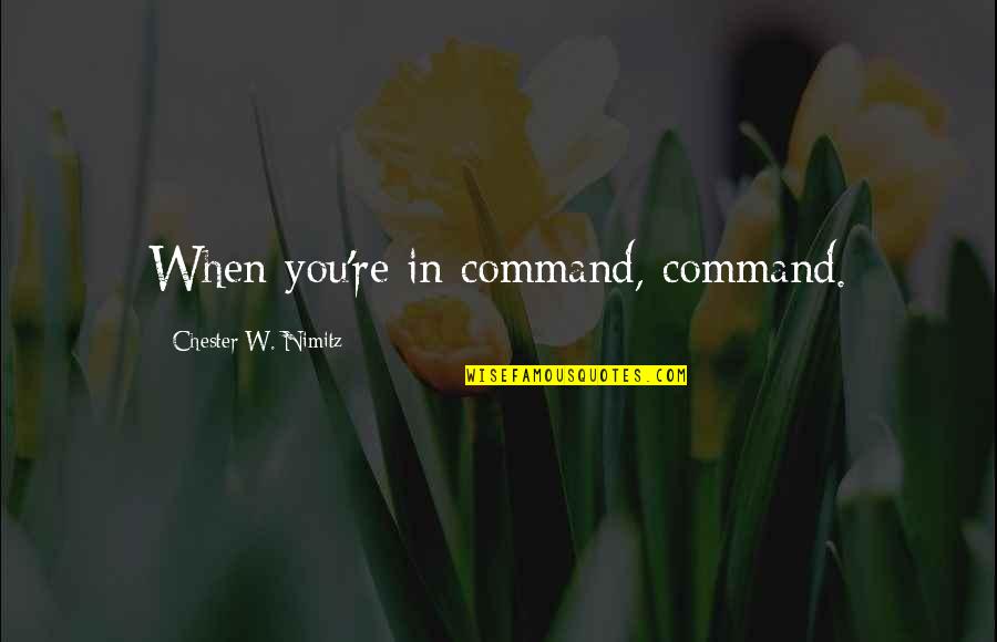 Undertook Define Quotes By Chester W. Nimitz: When you're in command, command.