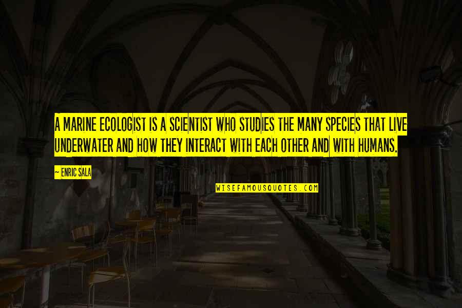 Underwater Quotes By Enric Sala: A marine ecologist is a scientist who studies