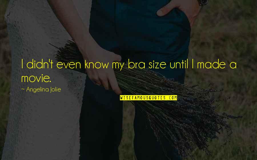 Underwear Movie Quotes By Angelina Jolie: I didn't even know my bra size until
