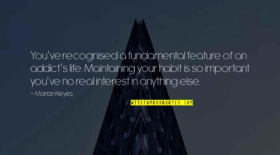 Underwings Quotes By Marian Keyes: You've recognised a fundamental feature of an addict's Underwings Quotes By Marian Keyes: You've recognised a fundamental feature of an addict's