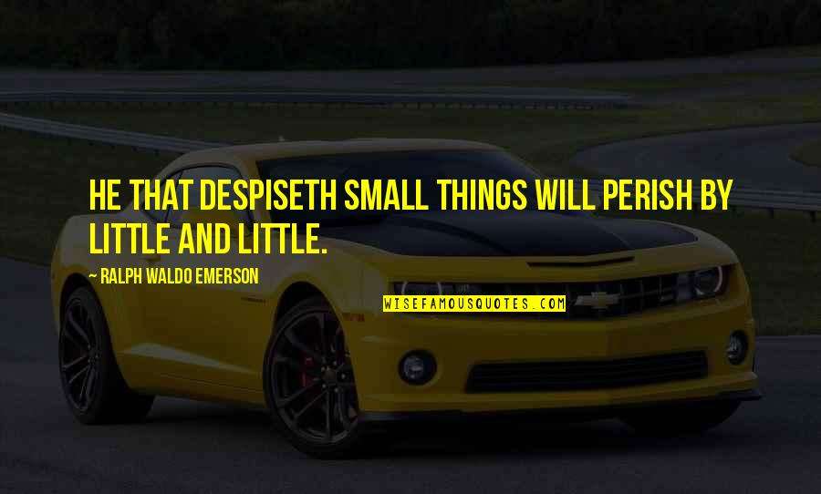 Undesigned Clothing Quotes By Ralph Waldo Emerson: He that despiseth small things will perish by
