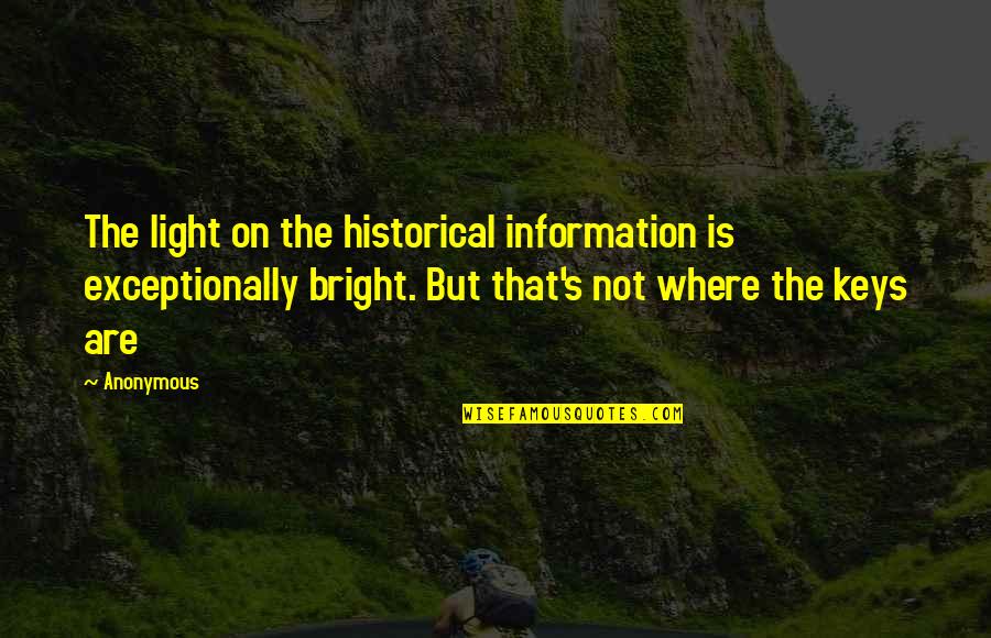 Undeveloped Countries Quotes By Anonymous: The light on the historical information is exceptionally