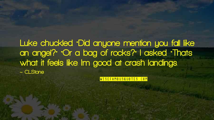 Undirected Graph Quotes By C.L.Stone: Luke chuckled. "Did anyone mention you fall like